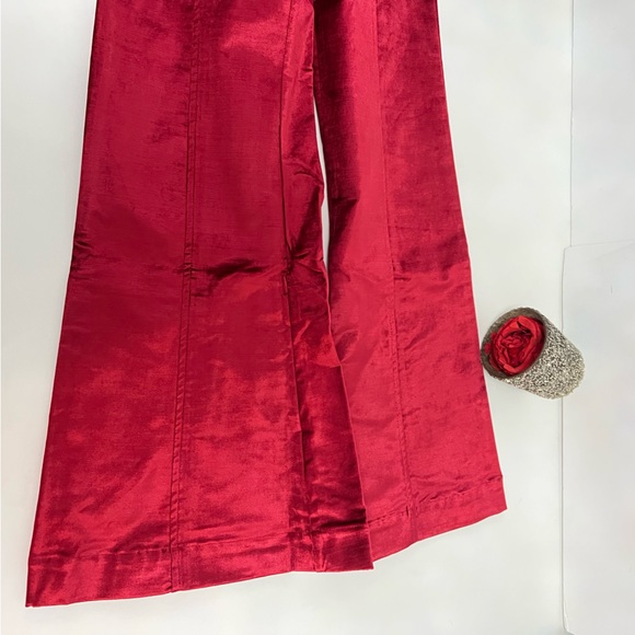 Free People Walk With You Velvet Trousers In Cherry Juice Color- New With Tag - Picture 6 of 13